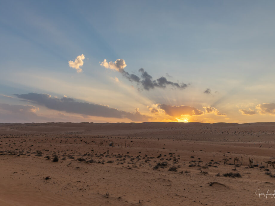 soleil couchant (Wahiba Sands]
